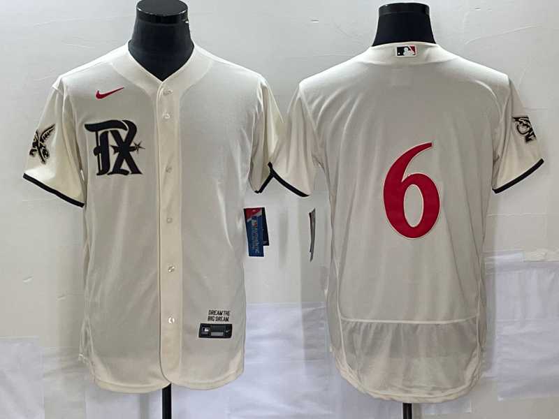 Men%27s Texas Rangers #6 Josh Jung Cream 2023 City Connect Flex Base Stitched Baseball Jerseys